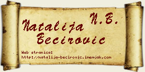 Natalija Bećirović vizit kartica